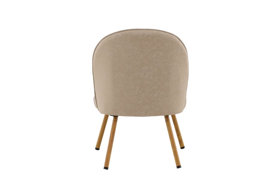 VENTURE DESIGN Polar loungestol - beige PU og natur stl