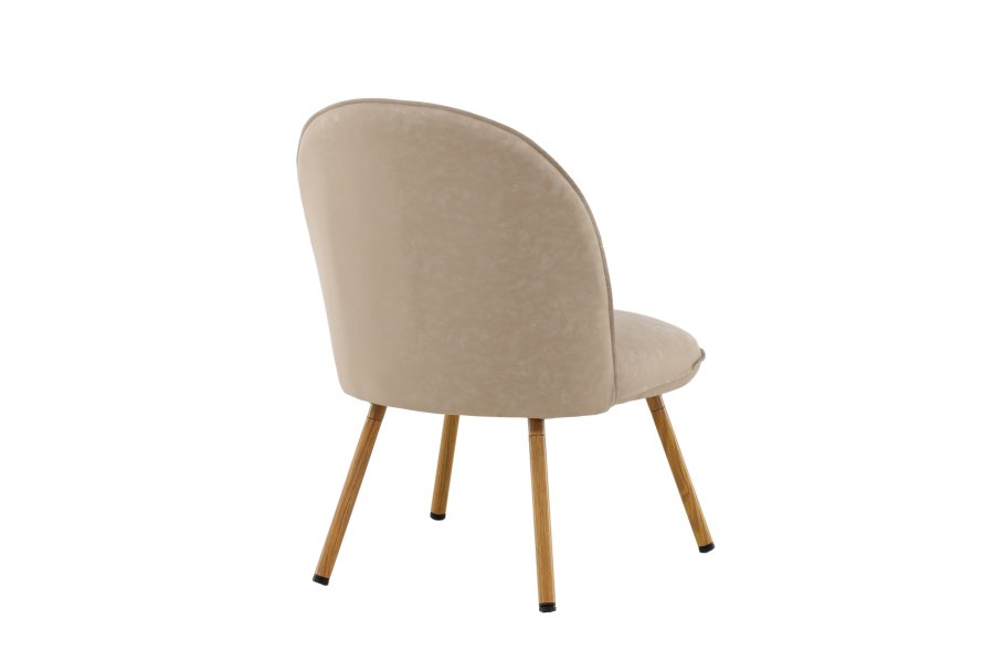 VENTURE DESIGN Polar loungestol - beige PU og natur stl