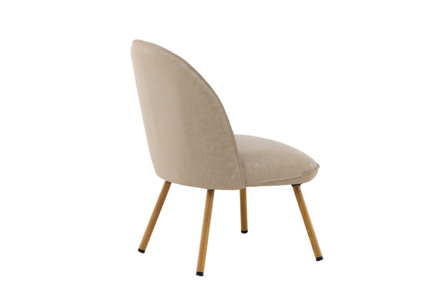 VENTURE DESIGN Polar loungestol - beige PU og natur stl