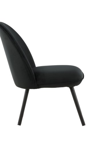 VENTURE DESIGN Polar loungestol - sort fljl polyester og sort stl