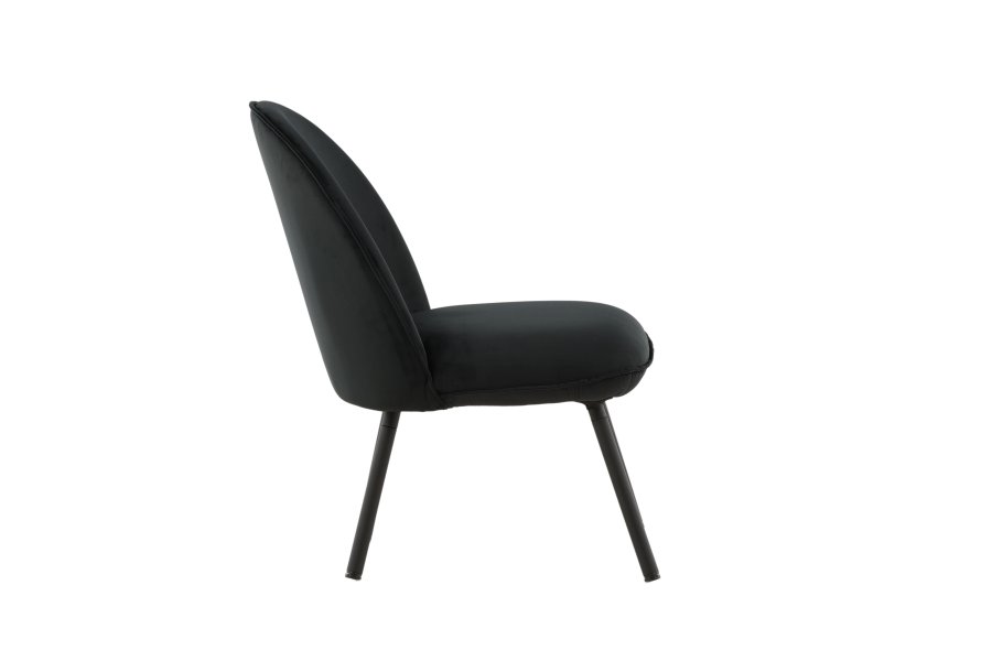 VENTURE DESIGN Polar loungestol - sort fljl polyester og sort stl