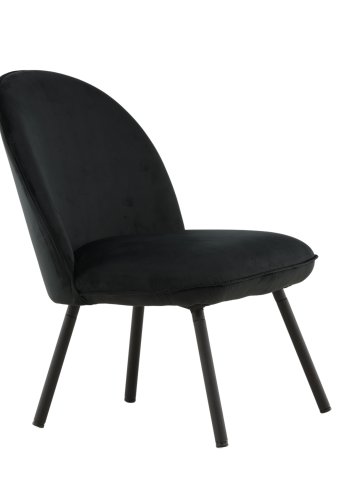 VENTURE DESIGN Polar loungestol - sort fljl polyester og sort stl