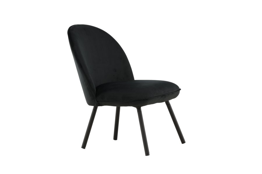 VENTURE DESIGN Polar loungestol - sort fljl polyester og sort stl