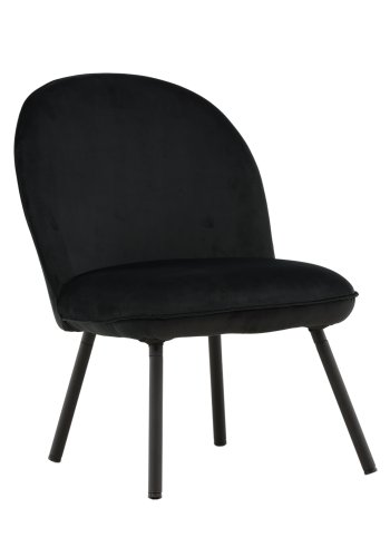 VENTURE DESIGN Polar loungestol - sort fljl polyester og sort stl