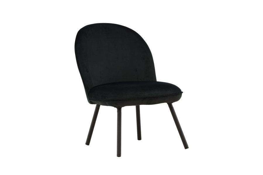 VENTURE DESIGN Polar loungestol - sort fljl polyester og sort stl