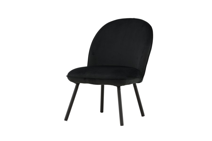 VENTURE DESIGN Polar loungestol - sort fljl polyester og sort stl