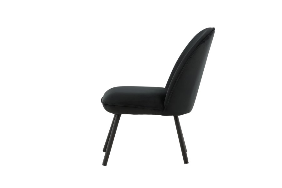 VENTURE DESIGN Polar loungestol - sort fljl polyester og sort stl