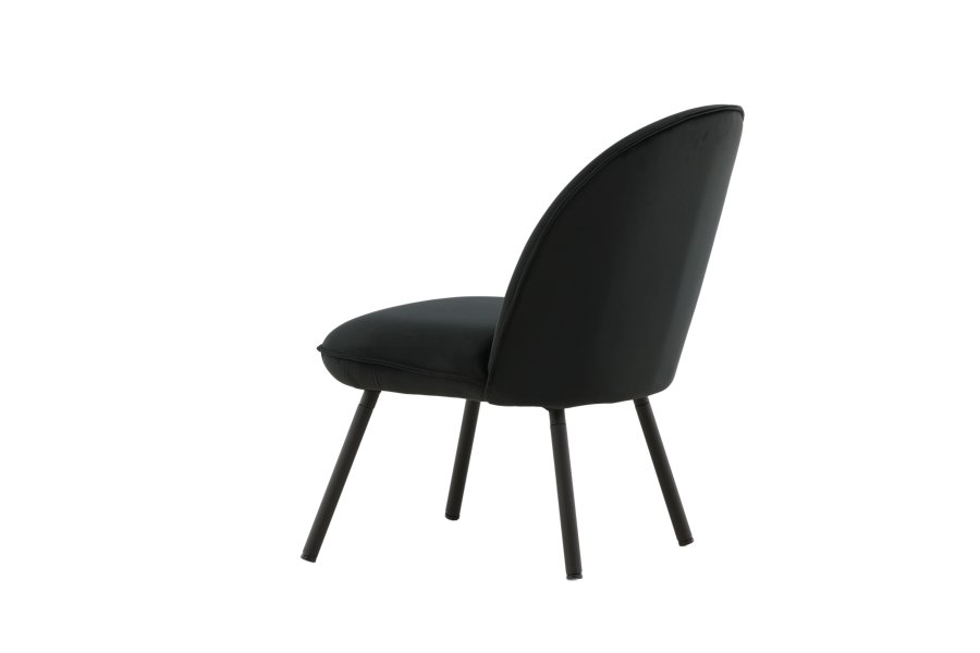 VENTURE DESIGN Polar loungestol - sort fljl polyester og sort stl