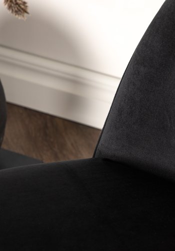 VENTURE DESIGN Polar loungestol - sort fljl polyester og sort stl