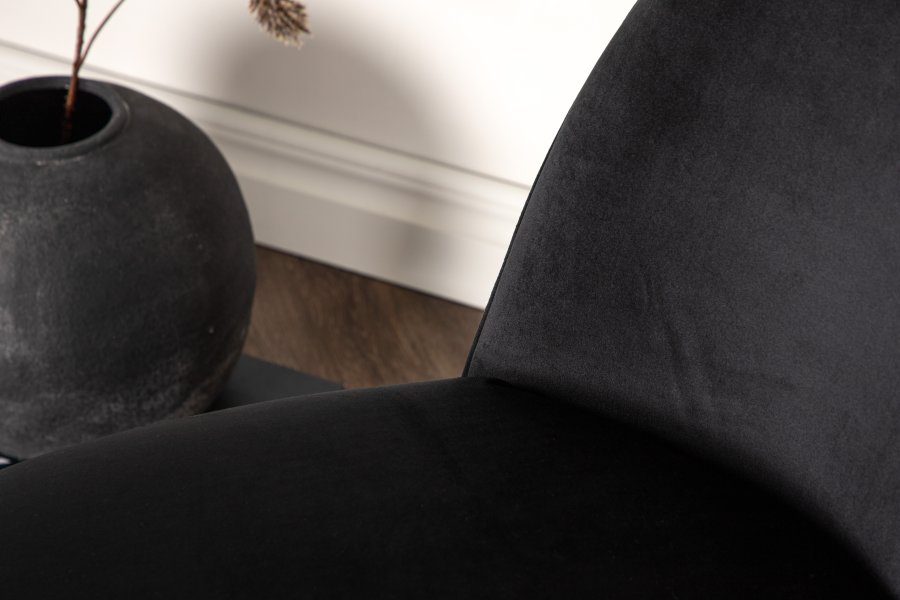 VENTURE DESIGN Polar loungestol - sort fljl polyester og sort stl