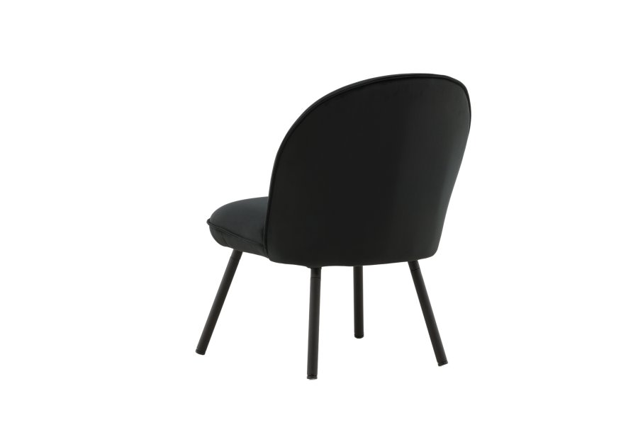 VENTURE DESIGN Polar loungestol - sort fljl polyester og sort stl