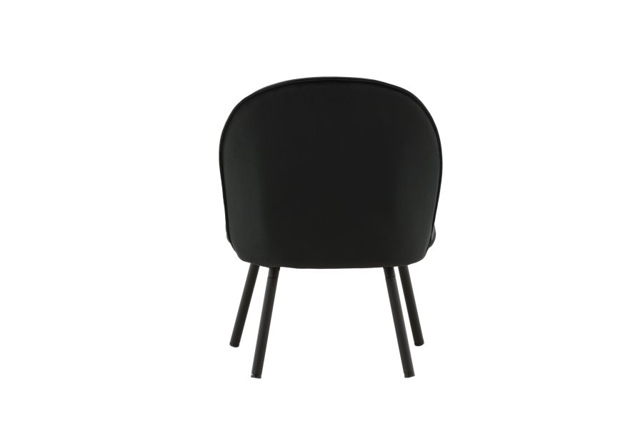 VENTURE DESIGN Polar loungestol - sort fljl polyester og sort stl