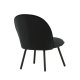 VENTURE DESIGN Polar loungestol - sort fljl polyester og sort stl