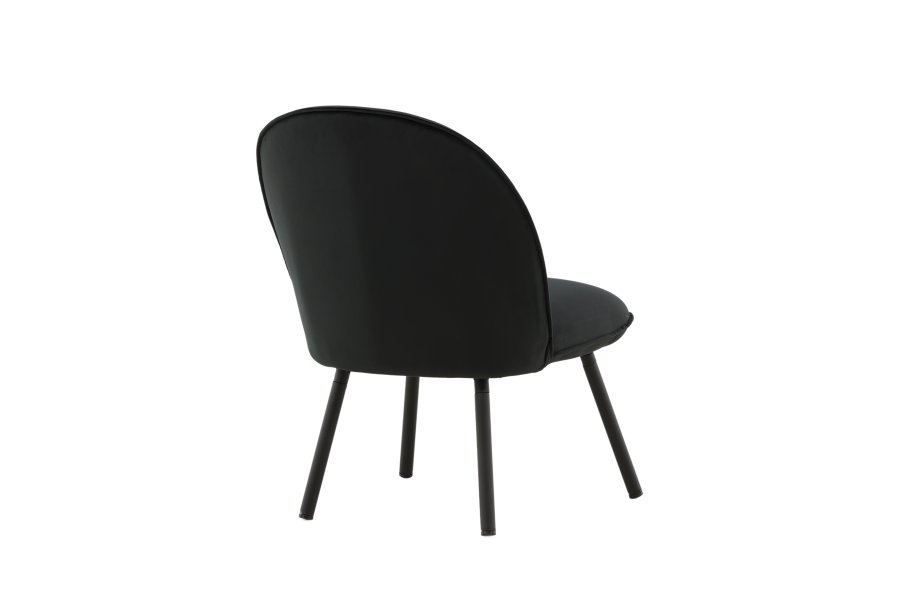 VENTURE DESIGN Polar loungestol - sort fljl polyester og sort stl