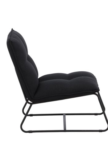VENTURE DESIGN Madison loungestol - sort linned og sort stl
