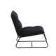 VENTURE DESIGN Madison loungestol - sort linned og sort stl