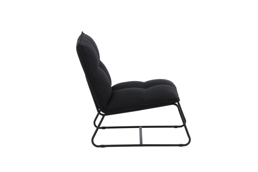 VENTURE DESIGN Madison loungestol - sort linned og sort stl