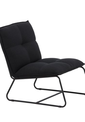 VENTURE DESIGN Madison loungestol - sort linned og sort stl