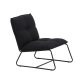 VENTURE DESIGN Madison loungestol - sort linned og sort stl