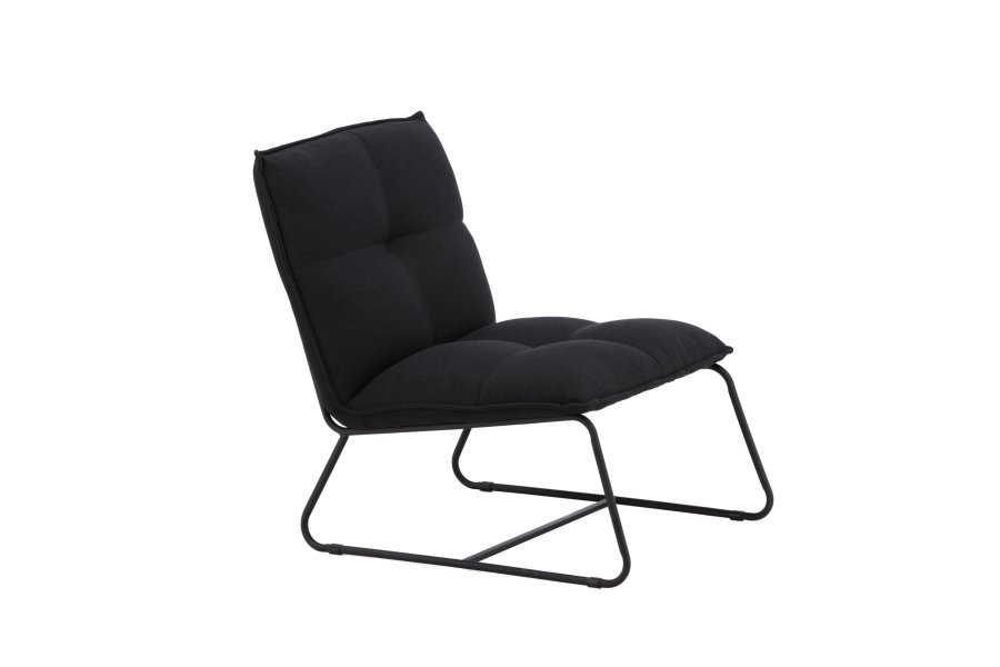 VENTURE DESIGN Madison loungestol - sort linned og sort stl