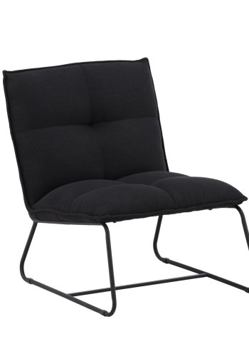 VENTURE DESIGN Madison loungestol - sort linned og sort stl