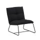 VENTURE DESIGN Madison loungestol - sort linned og sort stl