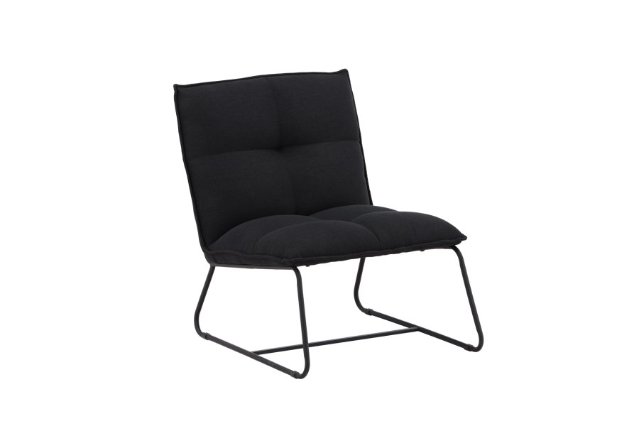 VENTURE DESIGN Madison loungestol - sort linned og sort stl