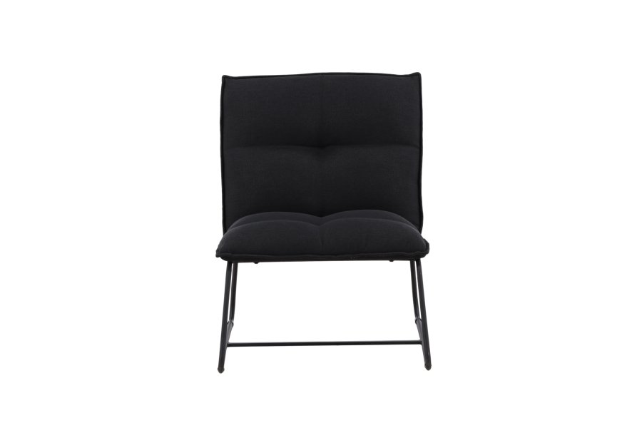VENTURE DESIGN Madison loungestol - sort linned og sort stl
