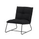 VENTURE DESIGN Madison loungestol - sort linned og sort stl