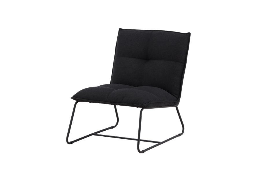 VENTURE DESIGN Madison loungestol - sort linned og sort stl