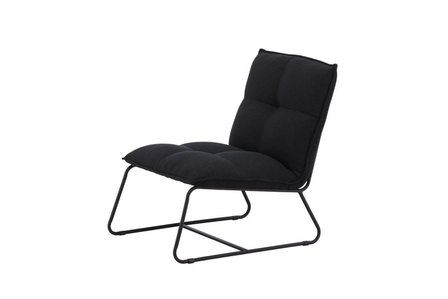 VENTURE DESIGN Madison loungestol - sort linned og sort stl