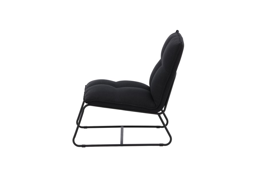 VENTURE DESIGN Madison loungestol - sort linned og sort stl