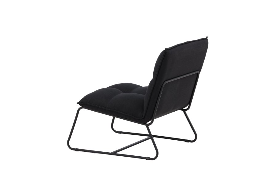 VENTURE DESIGN Madison loungestol - sort linned og sort stl