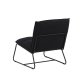 VENTURE DESIGN Madison loungestol - sort linned og sort stl