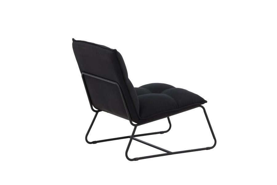 VENTURE DESIGN Madison loungestol - sort linned og sort stl