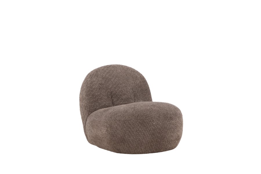 VENTURE DESIGN Omaha loungestol - brun bouclé polyester