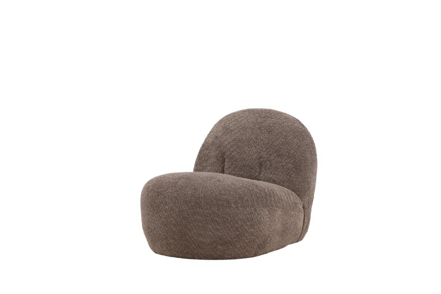 VENTURE DESIGN Omaha loungestol - brun bouclé polyester