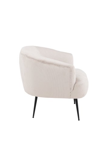 VENTURE DESIGN Derry lnestol - beige fljl polyester og sort stl