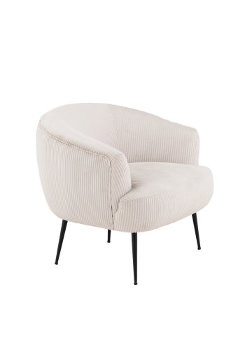 VENTURE DESIGN Derry lnestol - beige fljl polyester og sort stl