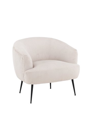 VENTURE DESIGN Derry lnestol - beige fljl polyester og sort stl