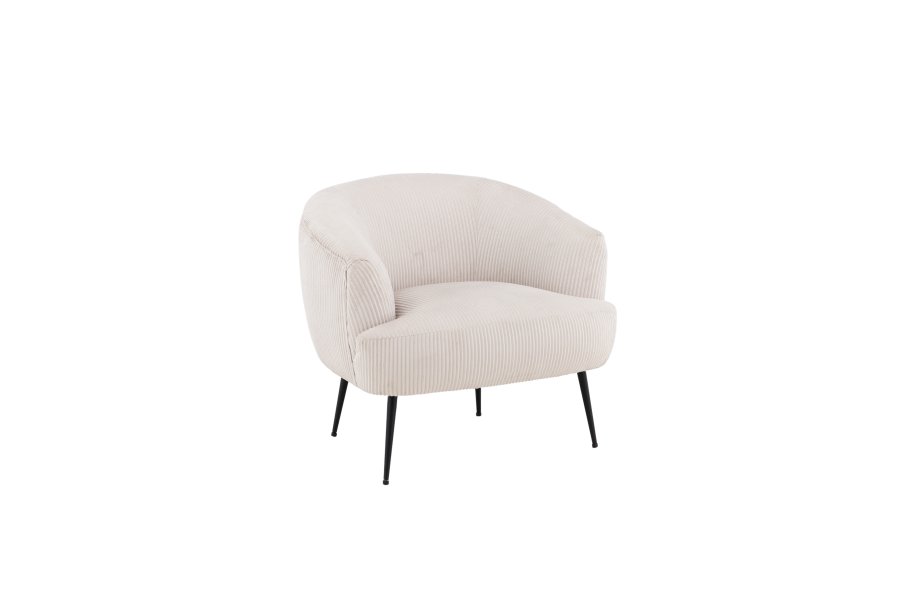 VENTURE DESIGN Derry lnestol - beige fljl polyester og sort stl