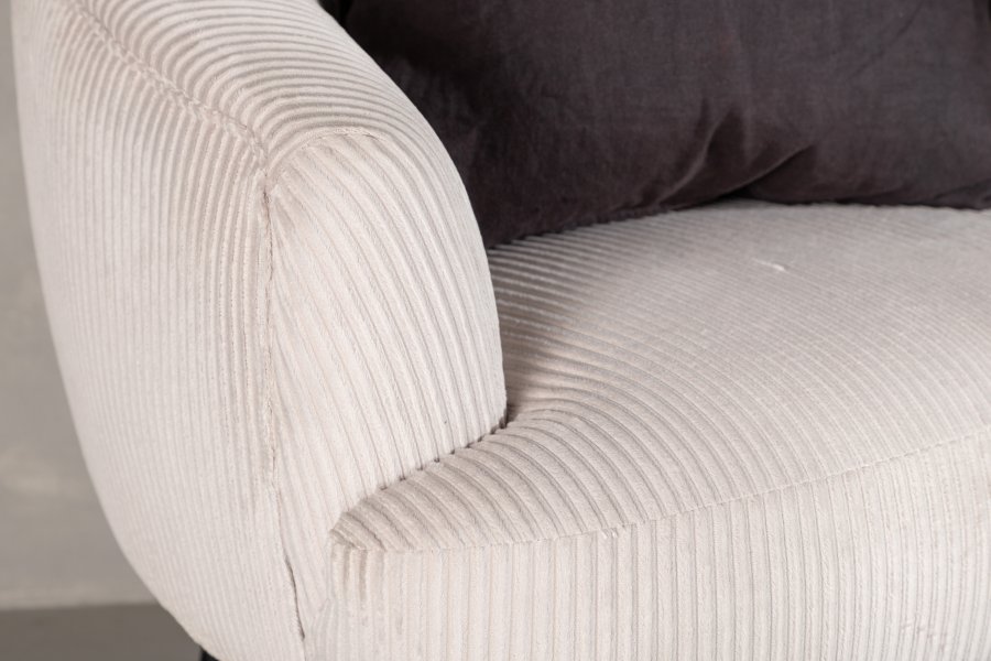 VENTURE DESIGN Derry lnestol - beige fljl polyester og sort stl