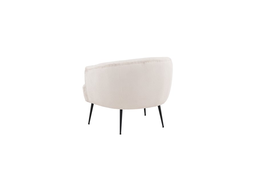 VENTURE DESIGN Derry lnestol - beige fljl polyester og sort stl