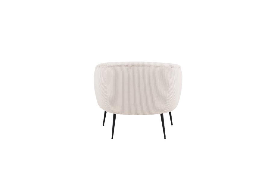 VENTURE DESIGN Derry lnestol - beige fljl polyester og sort stl