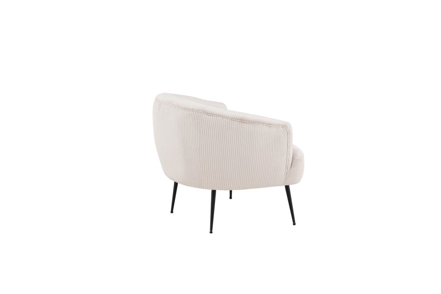 VENTURE DESIGN Derry lnestol - beige fljl polyester og sort stl