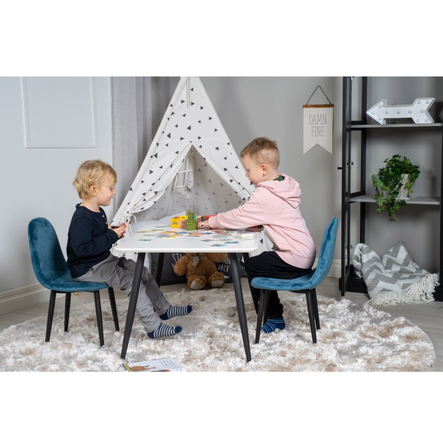 VENTURE DESIGN Polar Chair XXS spisebordsstol - bl velour og metal