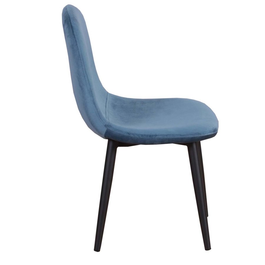 VENTURE DESIGN Polar Chair XXS spisebordsstol - bl velour og metal