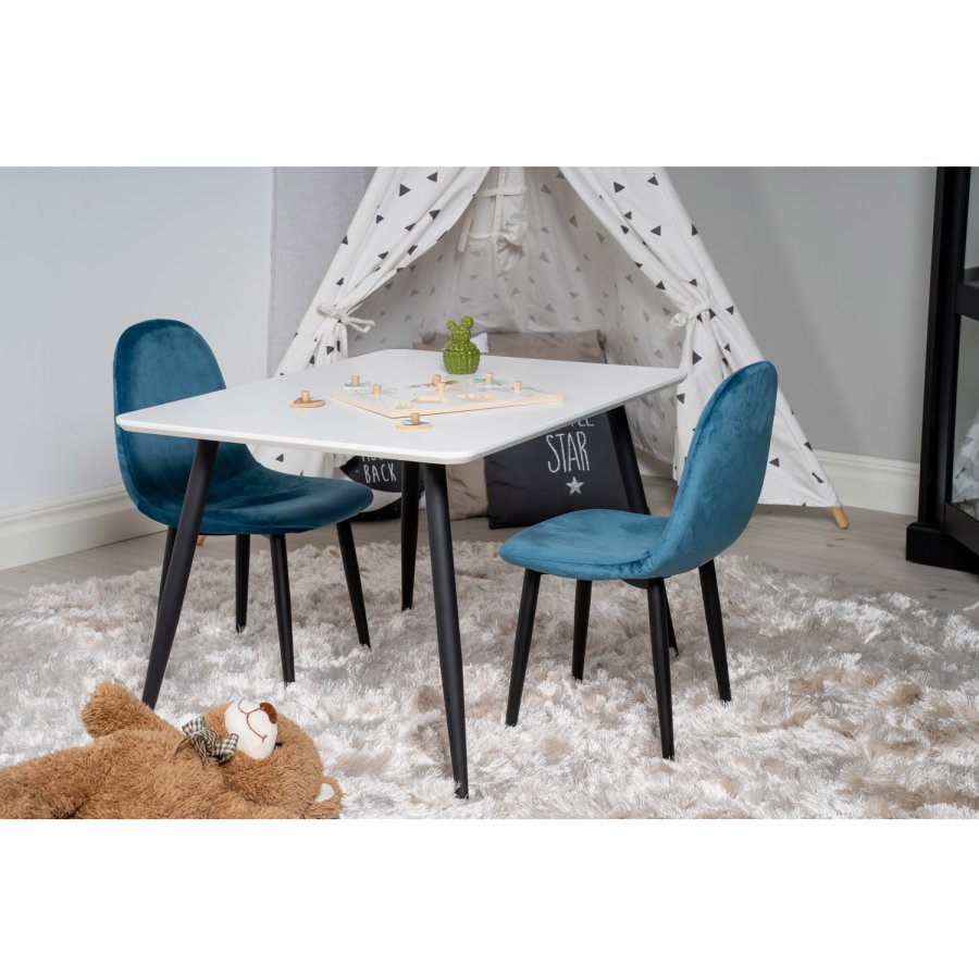 VENTURE DESIGN Polar Chair XXS spisebordsstol - bl velour og metal