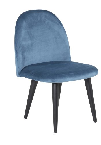 VENTURE DESIGN Velvet Chair XXS spisebordsstol - bl velour og metal
