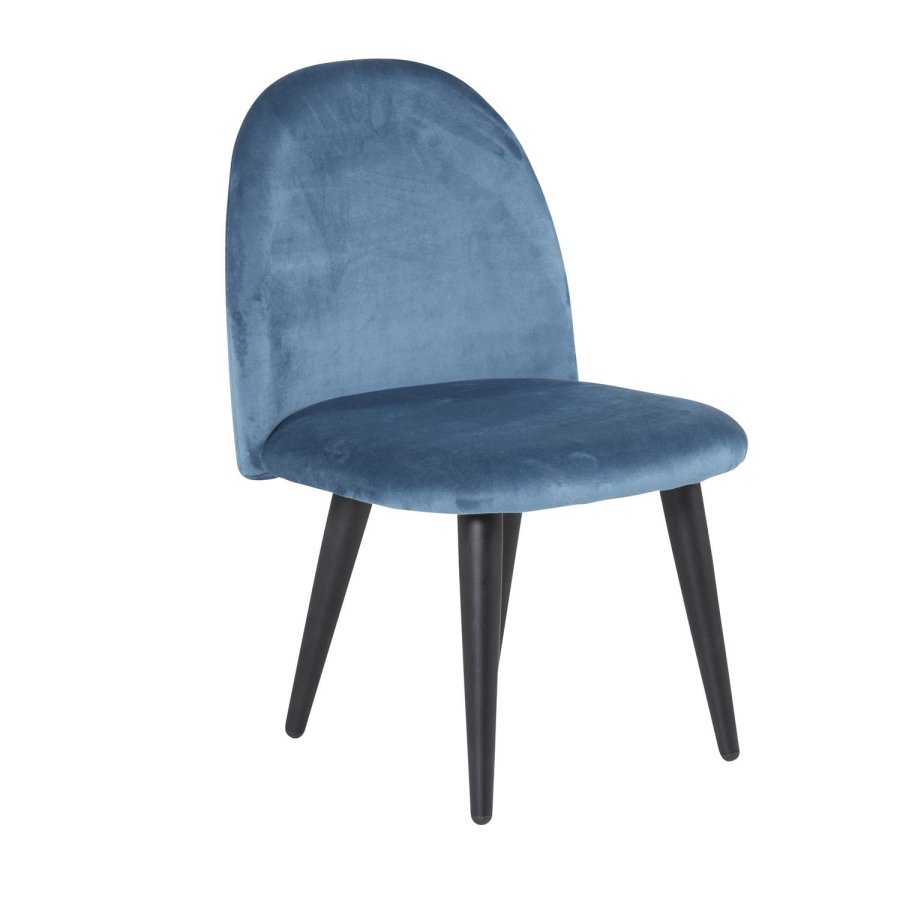 VENTURE DESIGN Velvet Chair XXS spisebordsstol - bl velour og metal